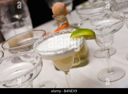 Mixgetränke frozen Margarita in einem Glas Stockfoto