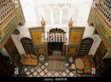 Dar Bouanania aus dem 18. Jahrhundert Riad Stil Pension Stockfoto