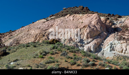 Felsen in letzte Chance Canyon im Red Rock Canyon State Park zwischen den Städten von Ridgecrest Mojave in El Paso Berge Kalifornien USA Stockfoto