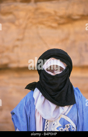 Algerien Djanet Mann der Tuareg Stamm Portrait Sahara Wüste Stockfoto