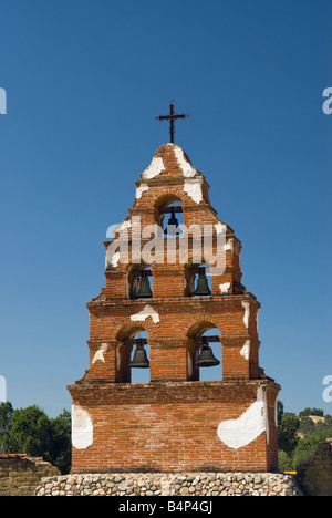 Glockenturm am Mission gründen Mission San Miguel Arcangel in San Miguel Kalifornien USA Stockfoto