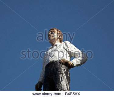 Edinburgh Sitz mit jedermann-statue Stockfoto