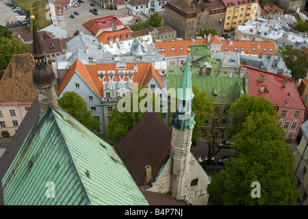 Blick vom Turm der St. Olav Kirche, Tallinn Altstadt, Estland Stockfoto