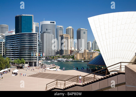 Sydney Opera House, Circular Quay Wolkenkratzer im Stadtzentrum von Sydney, Australien Stockfoto