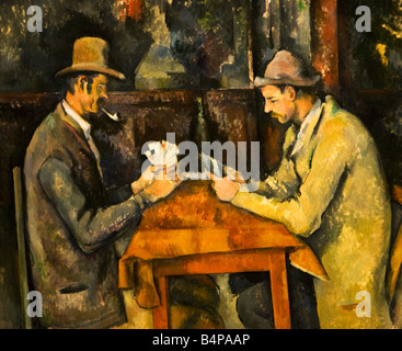 Kartenspieler, gemalt von Paul Cezanne 1890-1895 Courtauld Gallery Somerset House in London England Stockfoto