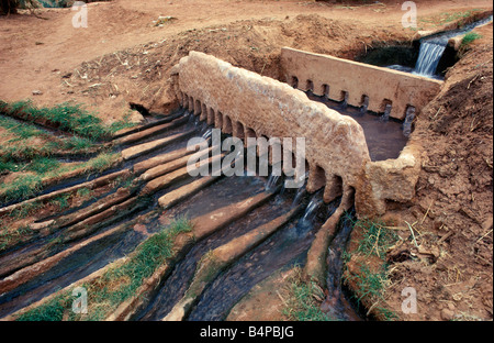 Algerien Timimoun traditionelle Bewässerungssystem Wüste Sahara Stockfoto