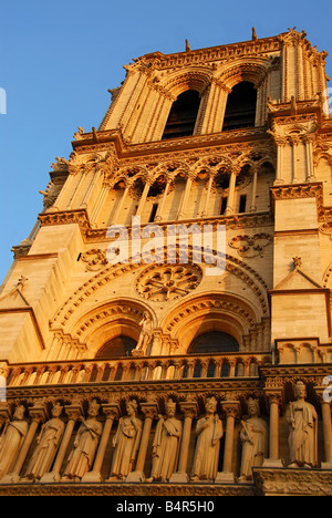 Kathedrale von Notre Dame de Paris am Abend Sonne fragment Stockfoto