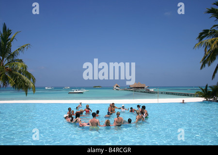 Urlaub auf einer Maldivaian Insel im Club Mediteranee Stockfoto