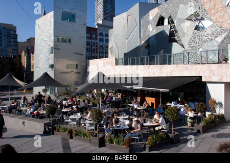 Federation Square-Melbourne-Australien Stockfoto