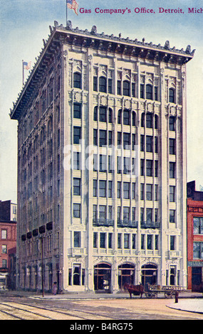 Alte Vintage American Bild topographische Postkarte von Detroit für nur zur redaktionellen Nutzung Stockfoto