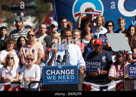 Eine Rallye für USA demokratischer Präsidentschaftskandidat Barack Obama in Columbus Ohio Stockfoto