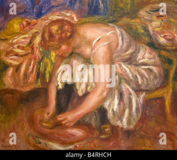 Frau an ihre Toilette gemalt von Pierre-Auguste Renoir-Öl auf Leinwand ca. 1918 Courtauld Institute Gallery London England Stockfoto