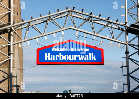 Zeichen für Harbourwalk in Halifax, Nova Scotia, Kanada Stockfoto