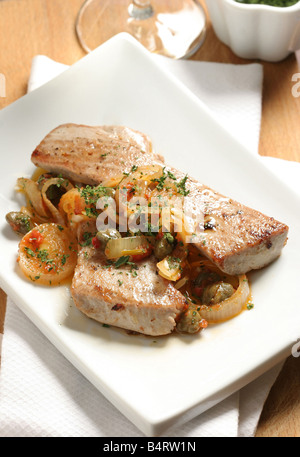 Thunfisch in sizilianischem Stil Italien Stockfoto