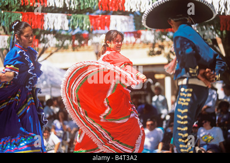 Ballett Folklorico Tänzer Cinco de Mayo Fiesta Las Cruces New mexico Stockfoto