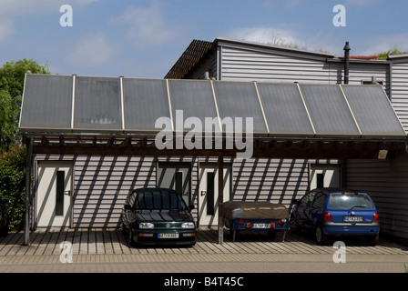 Solarenergie-Wohnsiedlung, Gelsenkirchen-Bismark, Nord Rhein Westfalen, Deutschland. Stockfoto