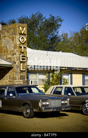 New Mexico, USA, Route 66, Tucumcari, Stil 70er Jahre motel Stockfoto