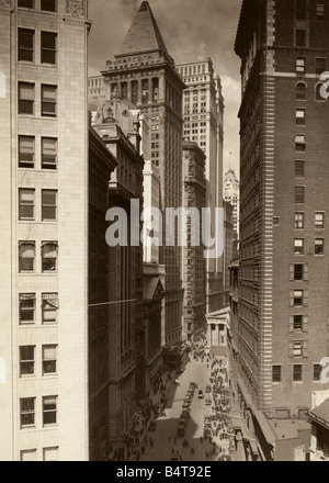 Geografie/Reisen, USA, New York City, Wall Street, View, ca. 1920, Stockfoto
