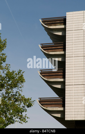 Detail der Preston Busbahnhof Stadt, erbaut im Jahr 1969 von Ove Arup, konkrete moderne Brutalismus, Lancashire England UK Stockfoto