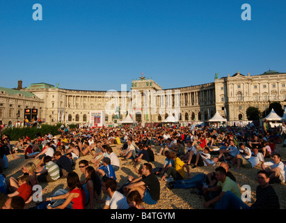 Wien UEFA Euro 2008, Heldenplatz, Hofburg, Fan-Zone Stockfoto