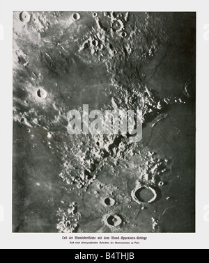 Astronomie, Mond, Oberfläche, Montes Apenninus, Foto des Pariser Observatoriums, ca. 1900, Stockfoto