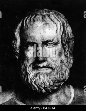 Euripides, ca. 484 - 406 v. Chr., griechische Dichterin, Porträt, Büste, Marmor, Stockfoto