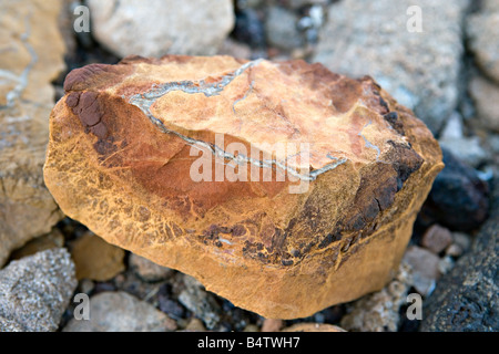 Der verbrannte Berg Rock Probe in Twyfelfontein Damaraland Namibia Stockfoto