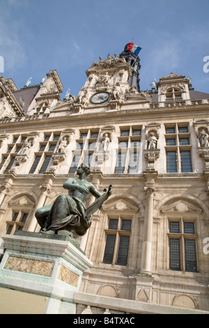 Hotel de Ville, das Rathaus der Stadt Paris Stockfoto