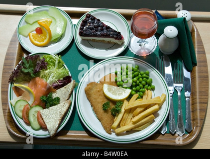 Eine gesunde Mahlzeit in einem privaten Krankenhaus zur Verfügung gestellt Stockfoto