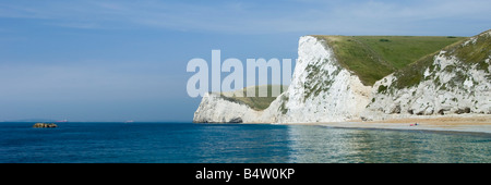 Kreide Klippen von Swyre Kopf und Bat den Kopf von Durdle Door Dorset England UK aus gesehen Stockfoto