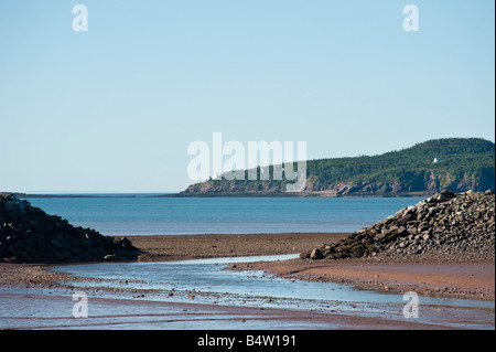 Ebbe an der Mole in St Martins New Brunswick, Kanada Stockfoto