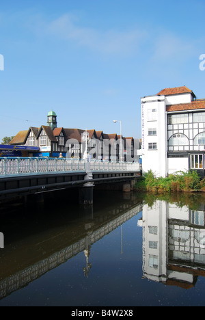 Taunton Stadtbrücke über Fluss-Ton, Bridge Street, Taunton, Somerset, England, Vereinigtes Königreich Stockfoto