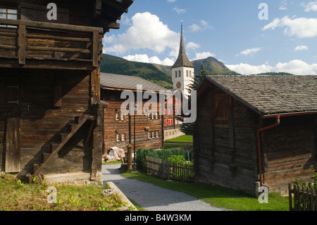 Bellwald, einem Schweizer Dorf in den Alpen Stockfoto