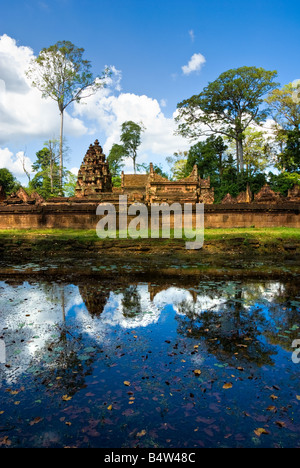 Banteay Srei Tempel der Frau in rosa Sandstein Kambodscha Angkor Stockfoto