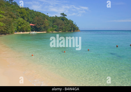 Der Strand von Pulau Sapi Tunku Abdul Rahman Nationalpark Kota Kinabalu Sabah Malaysia Stockfoto