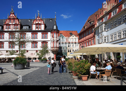 Markt und historischen Rathaus von Coburg Frankonia Bayern Deutschland Stockfoto