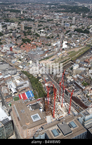 Luftbild Norden östlich der Broadgate Tower Baustelle urban City von London Hackney EC2 N1 England UK High Level Ob Gehäuse Stockfoto