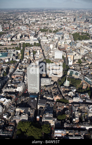 Luftbild Norden östlich des Covent Garden Bereich Bloomsbury und Holborn Centre Point Tower Block neue Oxford Street London WC2 UK Stockfoto