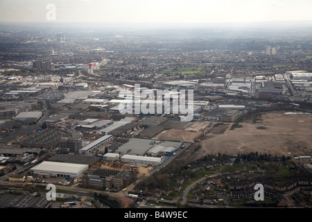 Luftbild Süd-Ost Gewerbegebiete und Fertigung Geschäftsfelder Reichskolonialamtes Abbey Rd Rainsford Rd Park Royal London NW10 Stockfoto