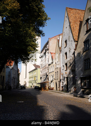 gepflasterten Straßenszene, Tallinn Estland Stockfoto