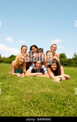 Porträt einer Gruppe von Jugendlichen Stockfoto