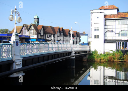 Taunton Stadtbrücke über Fluss-Ton, Bridge Street, Taunton, Somerset, England, Vereinigtes Königreich Stockfoto