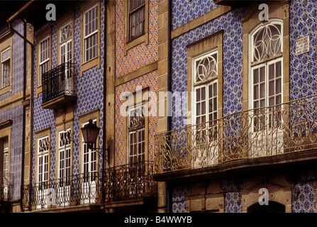 Fliesenhaus Wand aus Fliesen Lissabon Portugal Stockfoto
