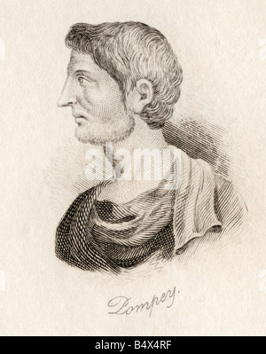 Gnaeus Pompeius Magnus, allgemein bekannt als Pompey, Pompeius der große oder Pompeius der Triumvir, 106 v. Chr. bis 48 v. Chr. Stockfoto