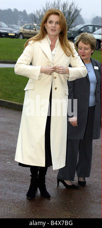 Sarah Ferguson Dezember 2002 Duchess Of York in Denbies Weinberg in Dorking Surrey wo sie eine Fundraising-Mittagessen für die Motoneuronen betroffenen Charity Lunch besucht Stockfoto