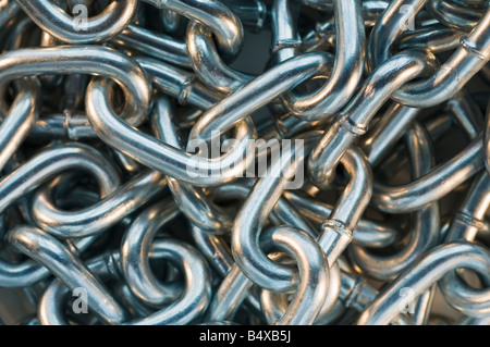 Nahaufnahme von Haufen von Metall-Kette Stockfoto