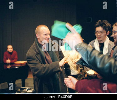 Superstar Sting spielt ein Konzert in Newcastle College-Studenten und danach Dan Jazz und Tim Scott-chats Stockfoto