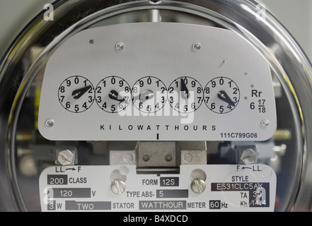 Nahaufnahme eines elektrischen Messgerät Stockfoto