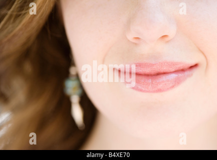 Nahaufnahme eines Weibes Lippen Stockfoto