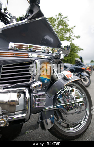 Honda Goldwing Reflexionen mit einer benutzerdefinierten Lackierung Stockfoto